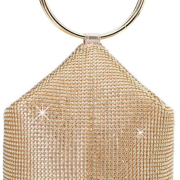Women's Rhinestone Clutch Purse Satin Sparkly Glitter Evening Bag for Party - Picture 1 of 7